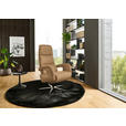 RELAXSESSEL in Leder Honig  - Edelstahlfarben/Honig, Design, Leder/Metall (76/119/86cm) - Dieter Knoll