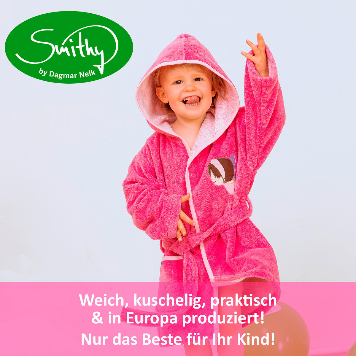 KINDERBADEMANTEL ELFE 86/92  - Pink, Basics, Textil (86/92null)