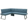 ECKBANK 134/227 cm  in Blau, Schwarz  - Blau/Schwarz, Design, Textil/Metall (134/227cm) - Dieter Knoll