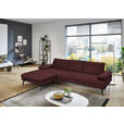 ECKSOFA in Echtleder Beere  180/310 cm  - Beere/Schwarz, Design, Leder/Metall (180/310cm) - Dieter Knoll