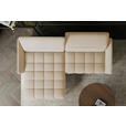 ECKSOFA Beige Flachgewebe Rücken echt, Kopfteilverstellung, Sitztiefenverstellung  - Beige/Schwarz, KONVENTIONELL, Textil/Metall (175/272cm) - Carryhome