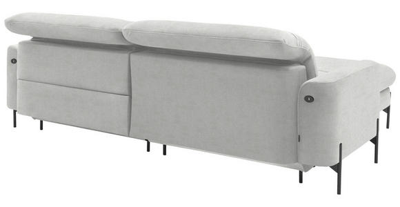 ECKSOFA in Flachgewebe Ecru 191/252 cm - Ecru/Schwarz, Design, Textil/Metall (191/252cm) - Dieter Knoll