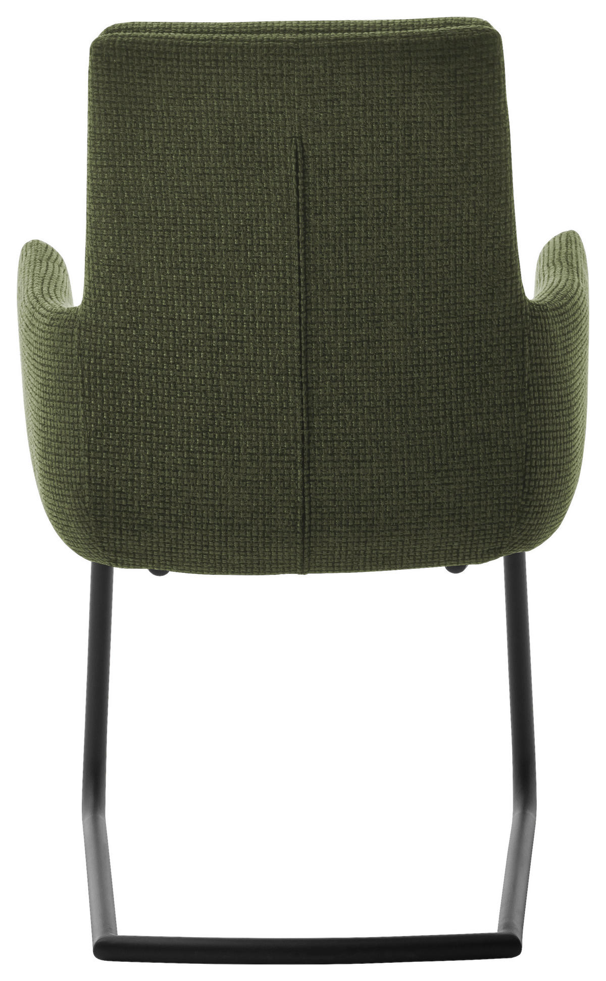 ARMLEHNSTUHL  in Stahl Webstoff  - Schwarz/Olivgrün, Design, Textil/Metall (61/90/64cm) - Dieter Knoll