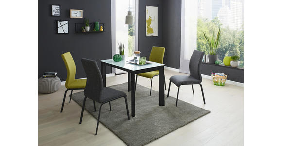 ESSTISCH rechteckig Grau, Schwarz - Schwarz/Grau, Design, Glas/Metall (110(155)/70/77cm) - Dieter Knoll