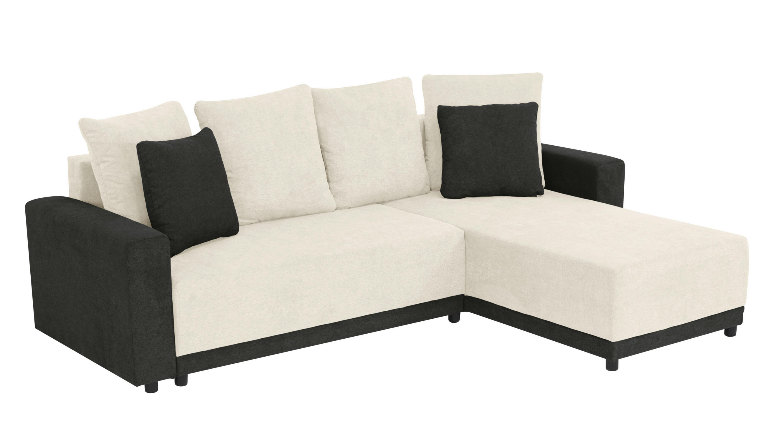 ECKSOFA Anthrazit, Creme Mikrofaser  - Anthrazit/Creme, Design, Kunststoff/Textil (178/248cm) - MID.YOU