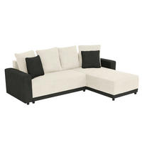 ECKSOFA Anthrazit, Creme Mikrofaser  - Anthrazit/Creme, Design, Kunststoff/Textil (178/248cm) - MID.YOU