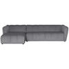 ECKSOFA LIVOLI in Chenille Hellgrau  160/306 cm  - Hellgrau/Schwarz, Design, Textil (160/306cm) - MID.YOU