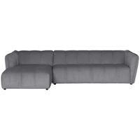 ECKSOFA LIVOLI in Chenille Hellgrau  160/306 cm  - Hellgrau/Schwarz, Design, Textil (160/306cm) - MID.YOU