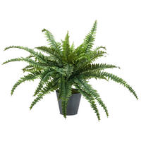 KUNSTPFLANZE Farn  - Zinkfarben/Grün, Basics, Kunststoff/Metall (100cm) - P & B