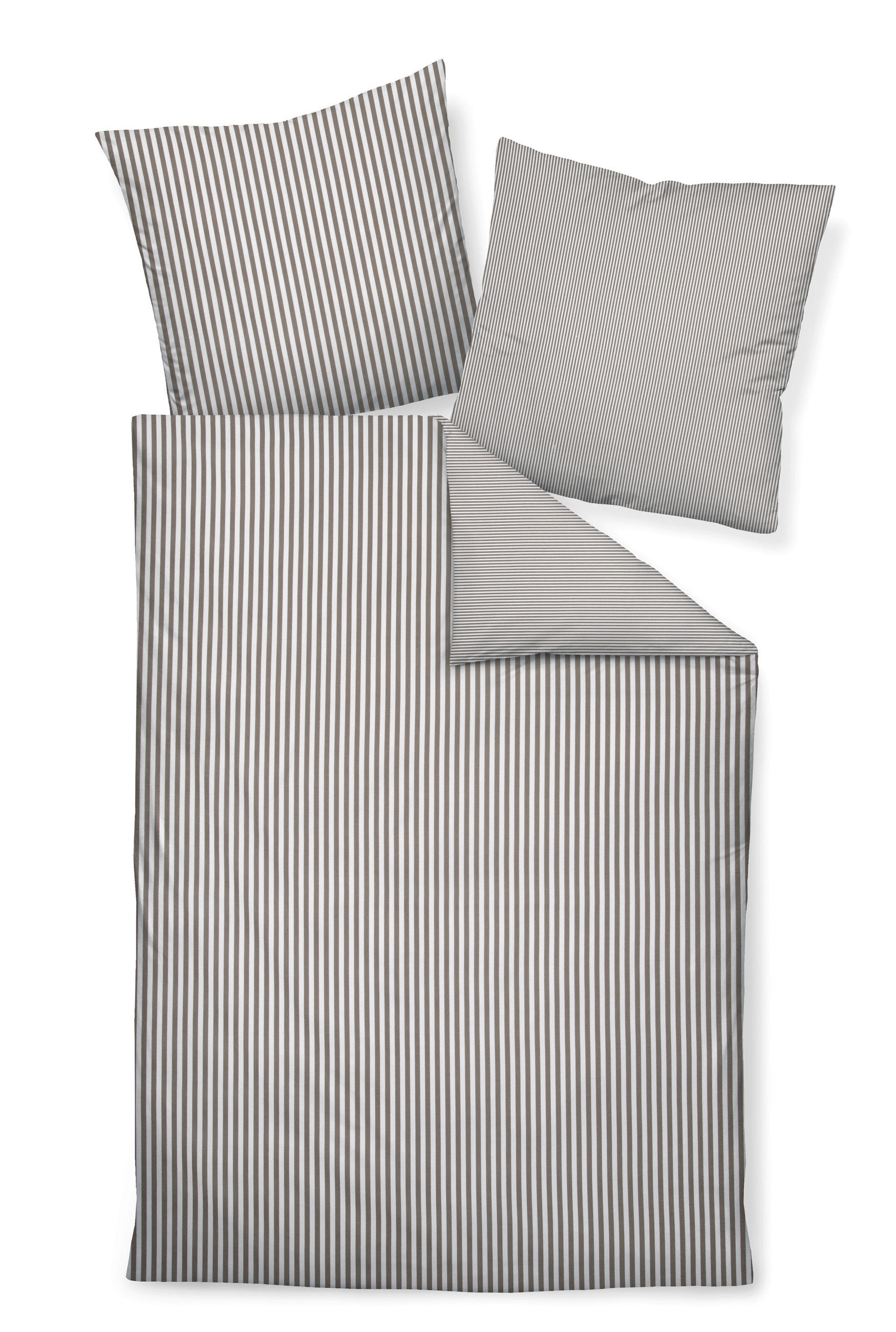 Janine Bettwäsche chinchilla s Braun, Weiß 155x220 cm