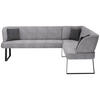 ECKBANK 233/189 cm Webstoff Dunkelgrau   - Dunkelgrau/Schwarz, Design, Textil/Metall (233/189cm) - Novel