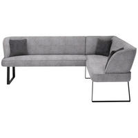 ECKBANK 243/189 cm Webstoff Schwarz, Dunkelgrau   - Dunkelgrau/Schwarz, Design, Textil/Metall (243/189cm) - Novel