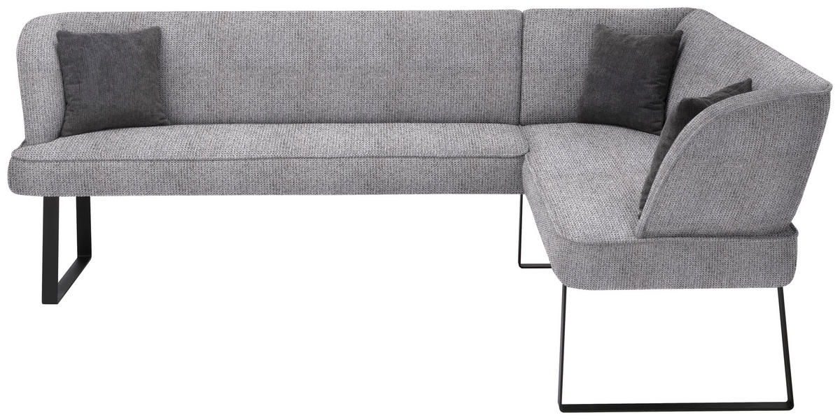 ECKBANK 243/189 cm Webstoff Schwarz, Dunkelgrau   - Dunkelgrau/Schwarz, Design, Textil/Metall (243/189cm) - Novel