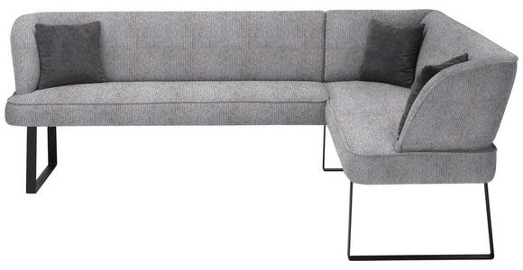 ECKBANK 233/189 cm Webstoff Dunkelgrau - Dunkelgrau/Schwarz, Design, Textil/Metall (233/189cm) - Novel