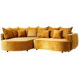 ECKSOFA in Chenille Goldfarben  - Goldfarben/Schwarz, Design, Kunststoff/Textil (194,0/307,0cm) - Carryhome