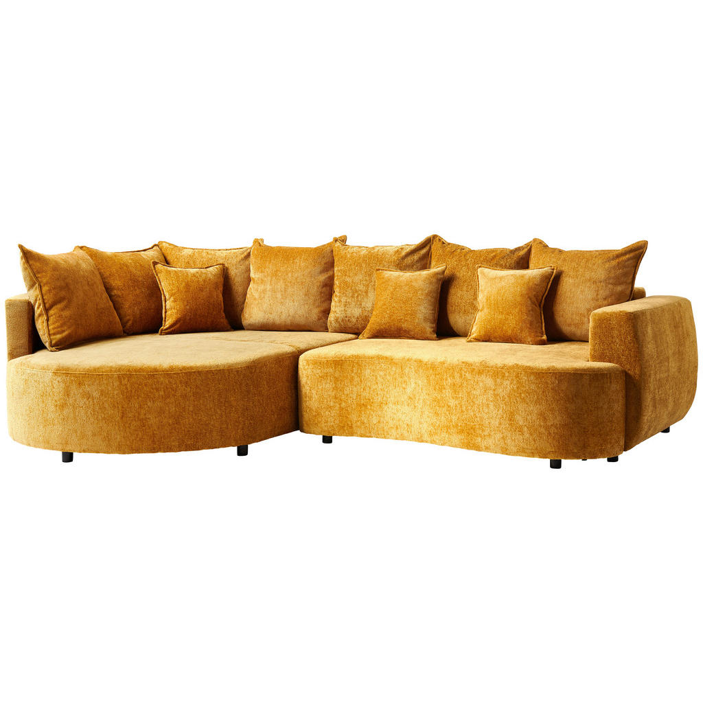 Thumbnail - Carryhome Ecksofa, Gold, Textil, 3-Sitzer, Füllung: Schaumstoff, Ottomane links, L-Form, 307.0x194.0 cm, Stoffauswahl, s...