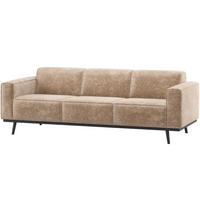 3-SITZER-SOFA Statement Chenille, Samt Taupe  - Taupe/Schwarz, MODERN, Holz/Textil (230/77/93cm) - Livetastic