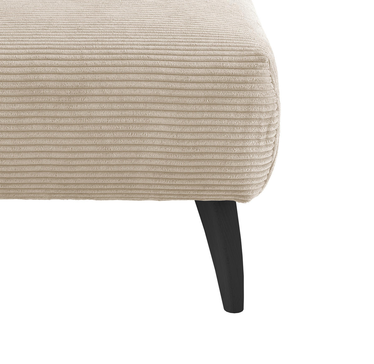 HOCKER in Holz, Textil Beige  - Beige/Schwarz, MODERN, Holz/Textil (66/44/66cm) - MID.YOU