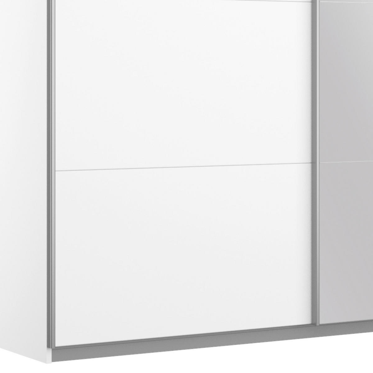 SCHWEBETÜRENSCHRANK 181/230/62 cm 2-türig Weiß  - Alufarben/Weiß, MODERN, Holzwerkstoff/Metall (181/230/62cm) - Rauch Möbel