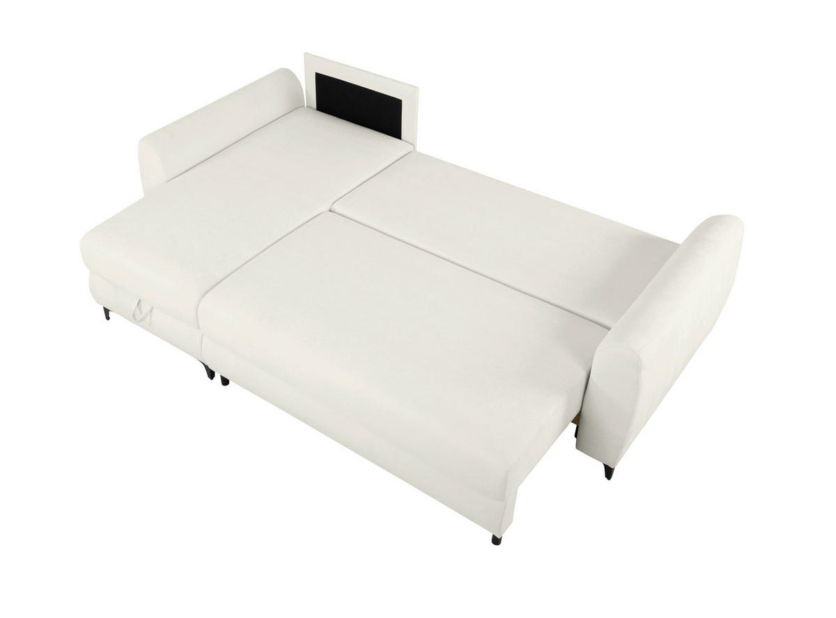 ECKSOFA Moli Hellgrau  - Hellgrau/Schwarz, Design, Textil/Metall (236/148cm) - MID.YOU