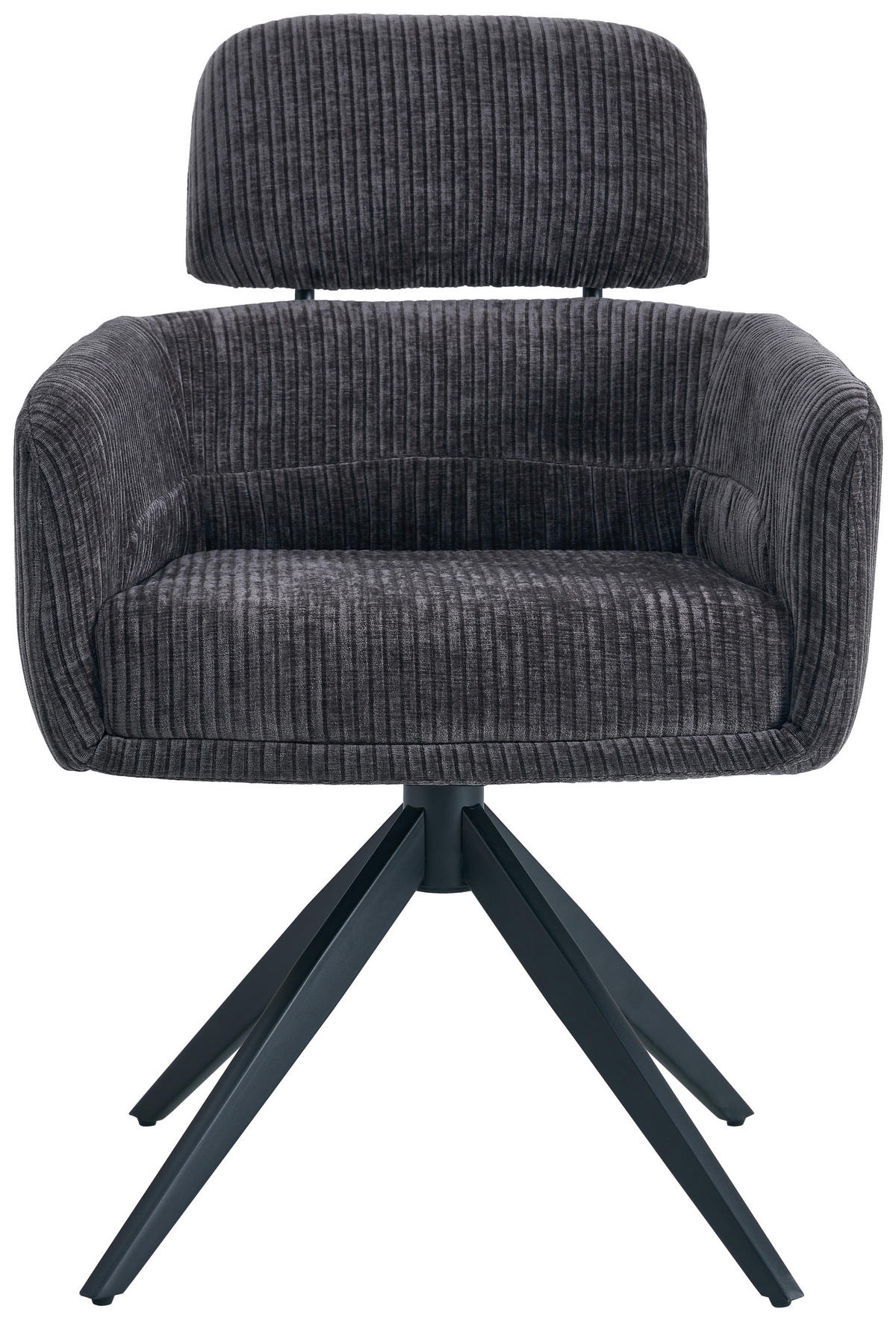 ARMLEHNSTUHL  in Eisen Cord  - Anthrazit/Naturfarben, KONVENTIONELL, Holz/Textil (60/87,5/68cm) - Livetastic