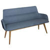 SITZBANK 157/88/62,5 cm Webstoff Dunkelblau, Eichefarben Wildeiche vollmassiv  - Eichefarben/Dunkelblau, KONVENTIONELL, Holz/Textil (157/88/62,5cm) - Linea Natura