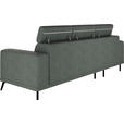 ECKSOFA Waldgrün Chenille  - Waldgrün/Schwarz, KONVENTIONELL, Textil/Metall (178/264cm) - Hom`in