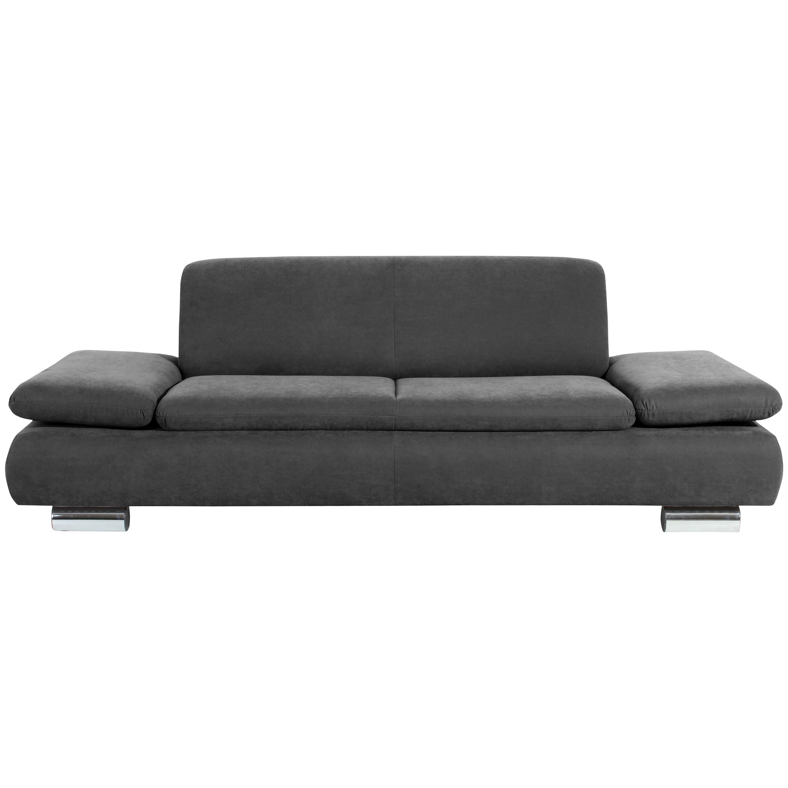 2,5-SITZER in Velours Anthrazit  - Anthrazit, Design, Textil/Metall (221/76/90cm) - Max Winzer