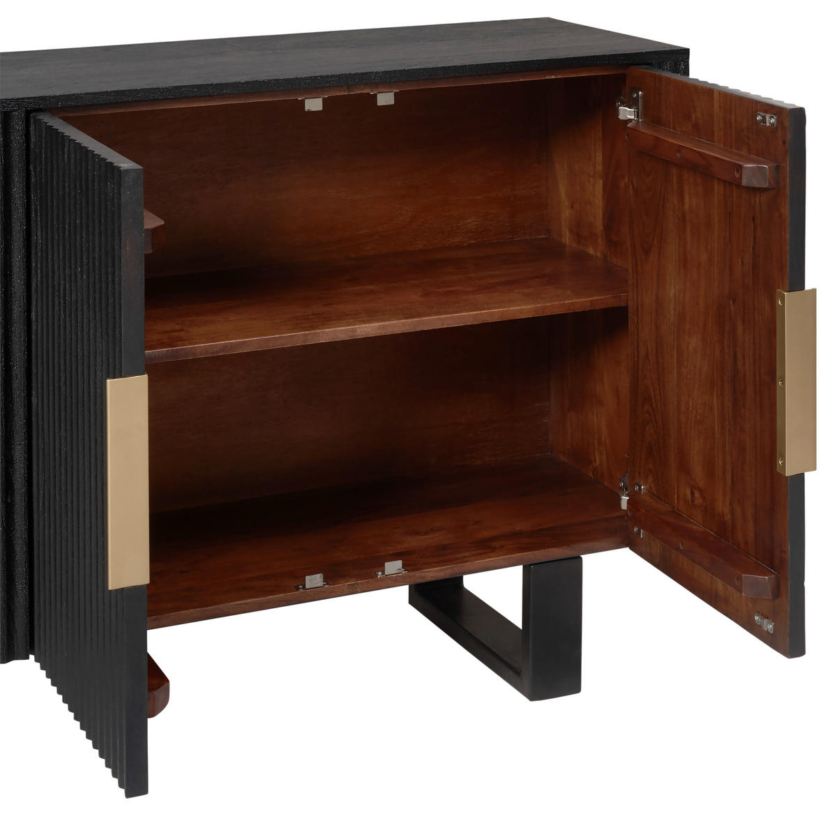 SIDEBOARD  in 180/80/40 cm  - Goldfarben/Schwarz, Design, Holz/Metall (180/80/40cm) - Livetastic