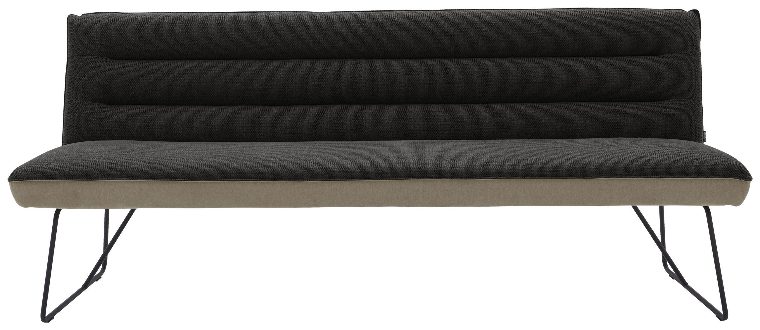 SITZBANK 218/89/68 cm  in Anthrazit, Schwarz, Greige  - Greige/Anthrazit, Design, Textil/Metall (218/89/68cm) - Dieter Knoll
