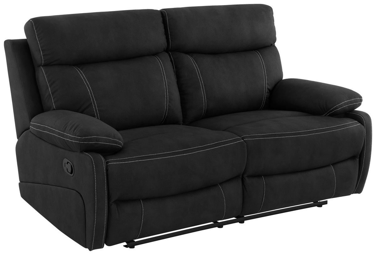 SITZGARNITUR Mikrofaser Schwarz  - Schwarz, KONVENTIONELL, Textil/Metall - Livetastic