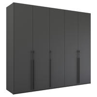 DREHTÜRENSCHRANK 251/223/60 cm,  in Graphitfarben, 5-türig  - Graphitfarben, Trend, Holzwerkstoff/Metall (251/223/60cm) - Novel