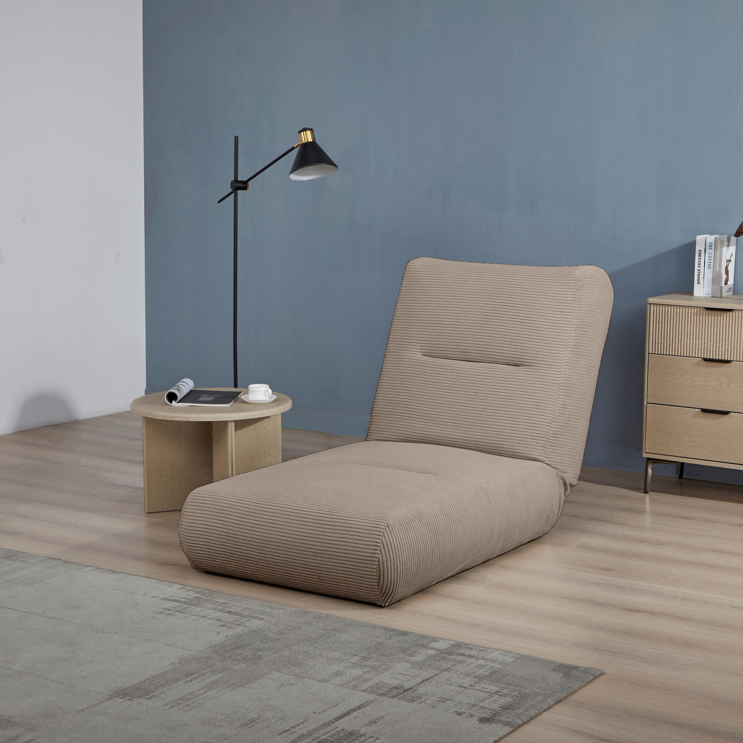 Fotoliu Extensibil, textil, maro