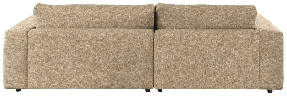 ECKSOFA in Flachgewebe Sandfarben  - Sandfarben/Schwarz, Design, Kunststoff/Textil (190/270cm) - Lomoco