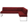 ECKBANK 253/174 cm Mikrofaser Chromfarben, Bordeaux Metall   - Chromfarben/Bordeaux, Design, Textil/Metall (253/174cm) - Novel