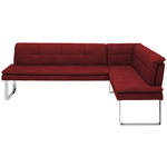 ECKBANK 253/174 cm Mikrofaser Chromfarben, Bordeaux Metall   - Chromfarben/Bordeaux, Design, Textil/Metall (253/174cm) - Novel