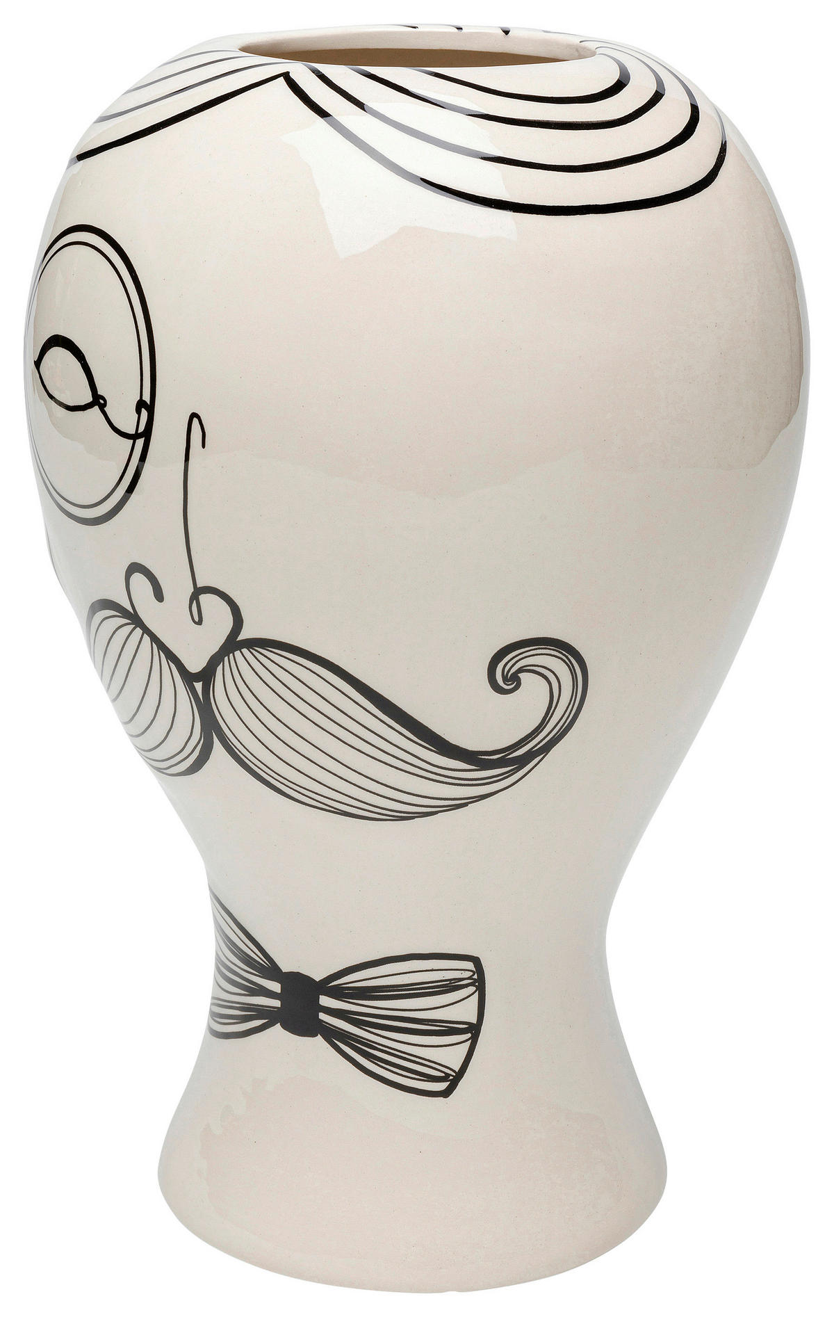 VASE 30 cm  - Schwarz/Weiß, KONVENTIONELL, Keramik (19/30/19cm) - Kare-Design