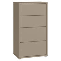 KOMMODE , 55/99/35 cm, 4 Schublade(n)  - Taupe/Silberfarben, Trend, Holzwerkstoff/Kunststoff (55/99/35cm) - Carryhome