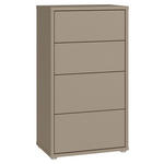 KOMMODE , 55/99/35 cm, 4 Schublade(n)  - Taupe/Silberfarben, Trend, Holzwerkstoff/Kunststoff (55/99/35cm) - Carryhome