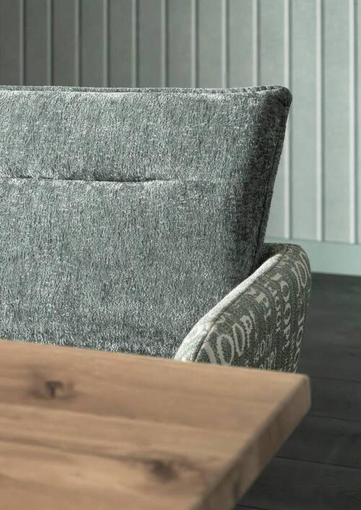 SITZBANK in Holz, Textil, Holzwerkstoff Eichefarben, Graublau  - Graublau/Eichefarben, Design, Holz/Holzwerkstoff (200/91/67cm) - Joop!