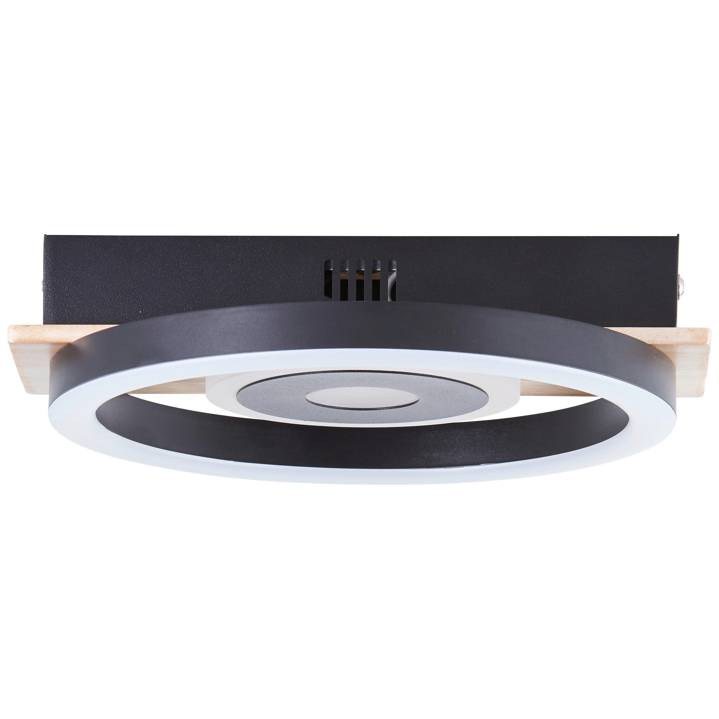 STROPNÍ LED SVÍTIDLO, 5,5/22/20 cm - černá/světle hnědá, Basics, kov/dřevo (5,5/22/20cm)