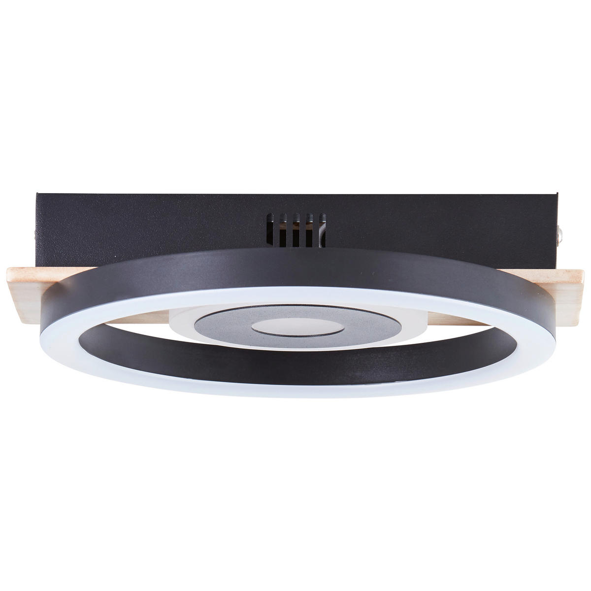 STROPNÉ LED SVIETIDLO, 5,5/22/20 cm - svetlohnedá/čierna, Basics, kov/drevo (5,5/22/20cm)