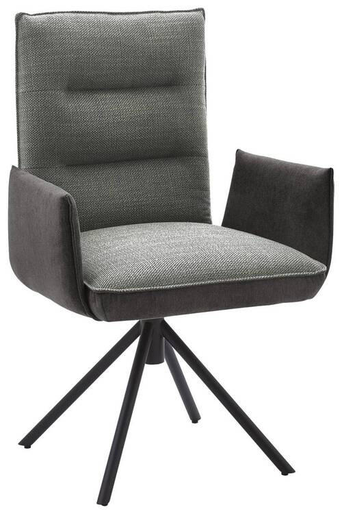 ARMLEHNSTUHL DREHBAR 360°  in Flachgewebe  - Dunkelgrau/Schwarz, Design, Textil/Metall (59/93/59cm) - Dieter Knoll