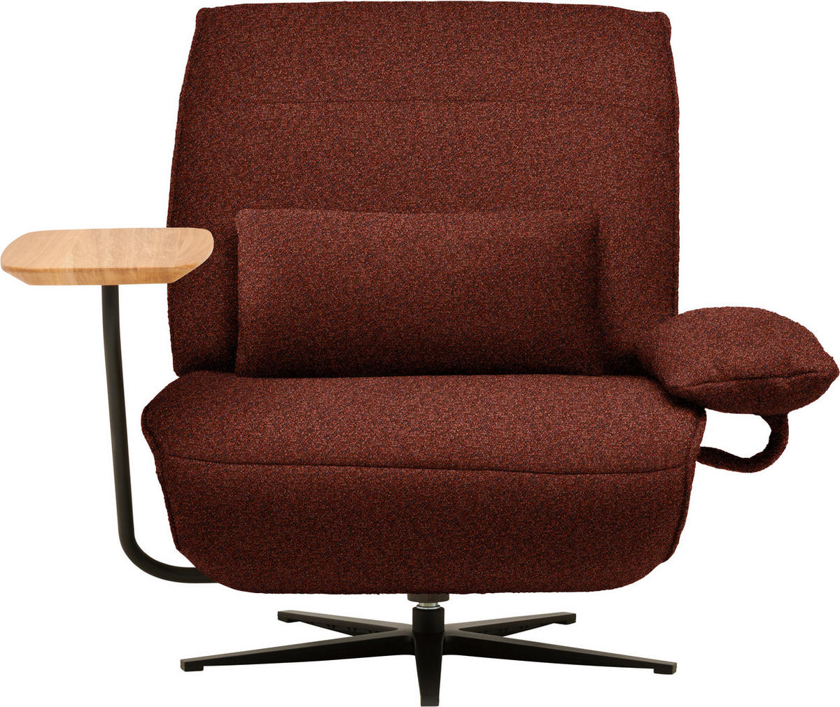 SESSEL in Flachgewebe, Mikrofaser Rotorange  - Rotorange/Schwarz, Design, Textil/Metall (84/65/91cm) - Koinor