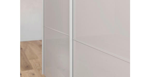 SCHWEBETÜRENSCHRANK 301/223/68 cm 3-türig Grau, Weiß - Weiß/Grau, KONVENTIONELL, Glas/Holzwerkstoff (301/223/68cm) - Novel