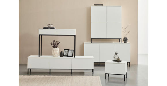 HIGHBOARD  in 100/122/35 cm  - Schwarz/Weiß, Design, Holzwerkstoff/Metall (100/122/35cm) - Hom`in