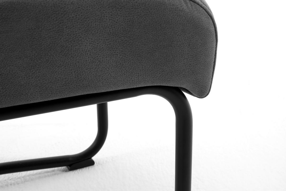 SCHWINGSTUHL  in Eisen Mikrofaser  - Dunkelgrau/Schwarz, MODERN, Textil/Metall (45/101/65cm) - Livetastic