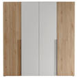 KLEIDERSCHRANK  in Weiß, Eichefarben  - Eichefarben/Schwarz, KONVENTIONELL, Holzwerkstoff/Kunststoff (200/210/53cm) - Carryhome