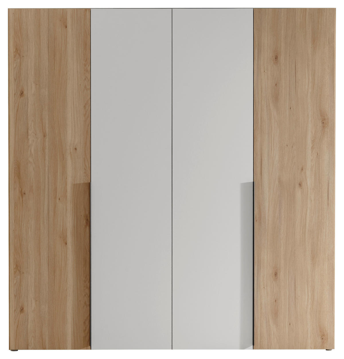 KLEIDERSCHRANK  in Weiß, Eichefarben  - Eichefarben/Schwarz, KONVENTIONELL, Holzwerkstoff/Kunststoff (200/210/53cm) - Carryhome