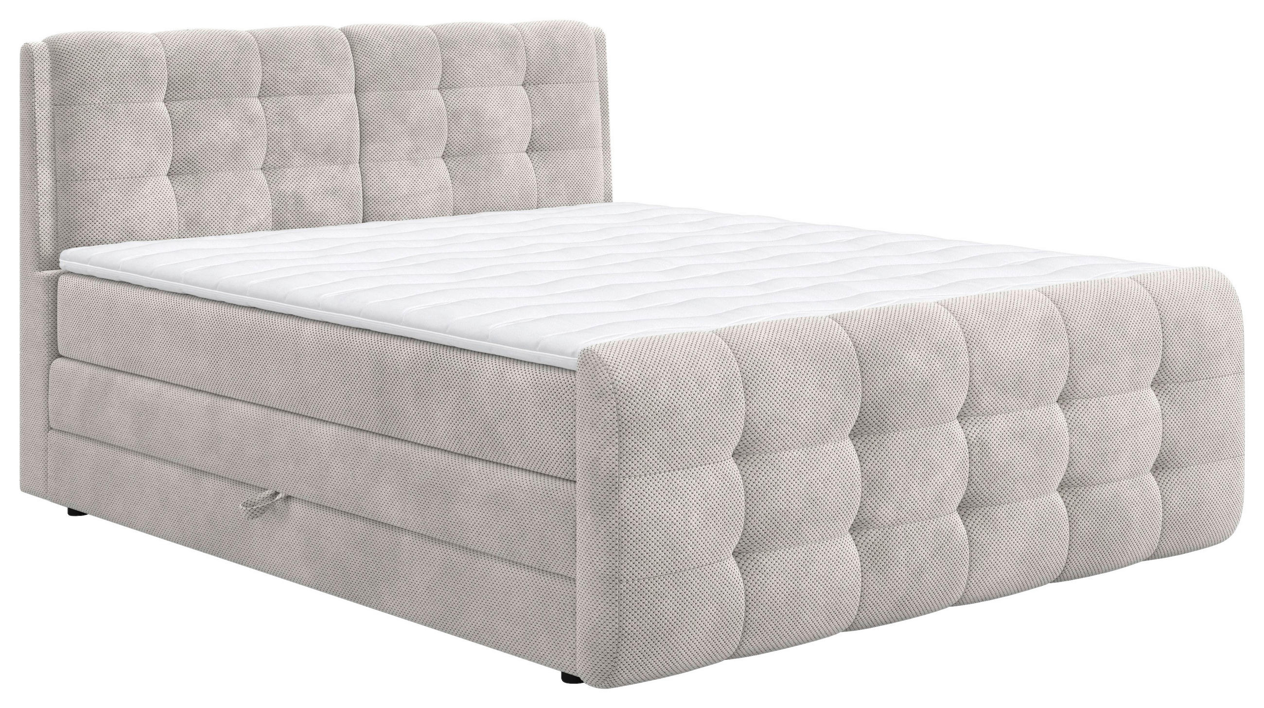 BOXSPRING-ÁGY 160/200 cm  bézs  - bézs/antracit, Basics, faalapú anyag/textil (160/200cm) - Carryhome